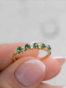 Elegant Green Zirconia Ring for Women, Fashion Jewelry for Party, Daily Clothing Decor, Trendy All-match & Exquisite Jewelry for Birthday Gift, Elegant Fashion Rings