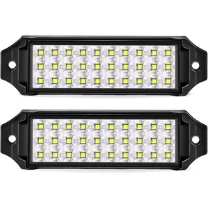 Flush Mount LED Pod Lights, 2PCS 40W Bumper Backup Reverse Spot Off-Road Driving Fog Work 6 Inch LED Light Bar for Truck ATV UTV Boat (White)