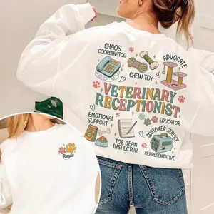[Sale off up to 50%] Veterinary Receptionist Sweatshirt, Vet Assistant Shirt, Gift For Veterinarian, Animal Lover Shirt, Veterinary Shirt