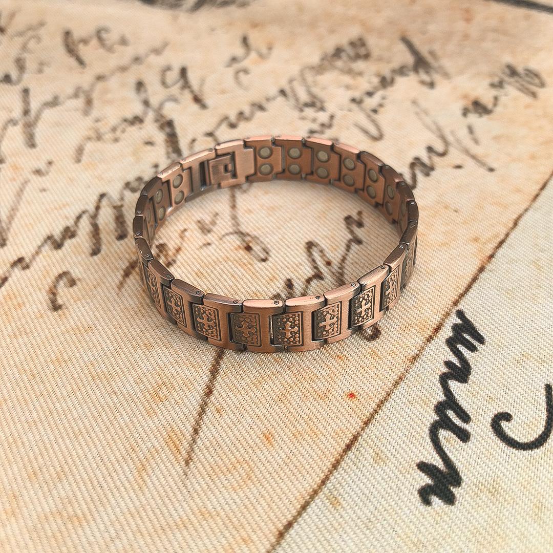 Jecanori Pure Copper Bracelet for Men, Magnetic Cross Bracelets for Men with 3500 Gauss Magnets, Mens Pure Copper Bracelet,summerwins