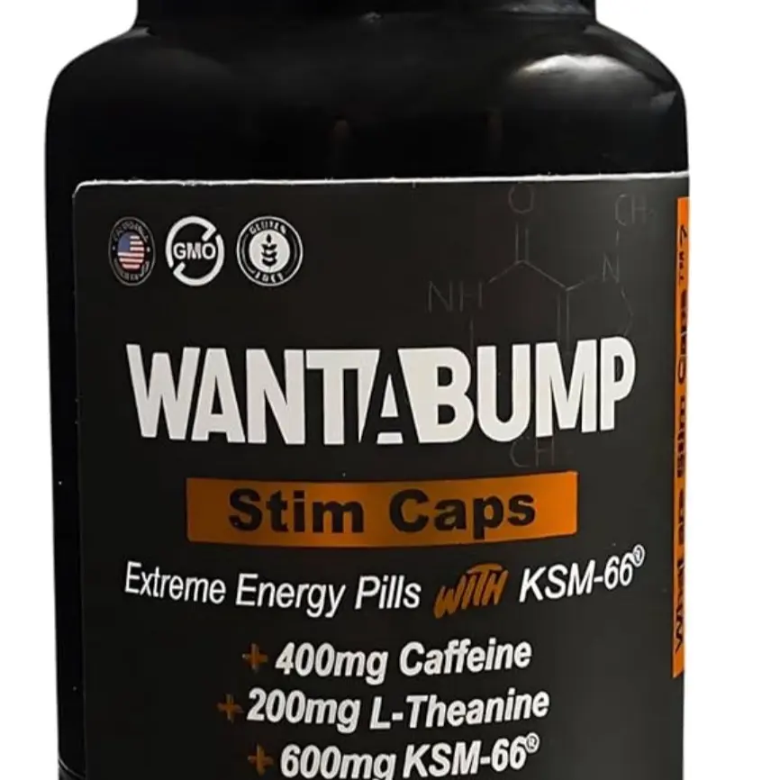 Want A Bump: Extreme Energy Pills | 400mg Caffeine | 600mg Ashwagandha | 200mg Lions Mane | Increased Energy & Focus & Mood