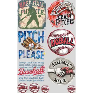 BASEBALL JUNKIE (1) PREMADE GANGSHEET - 22X36 DTF TRANSFERS - DIRECT TO FILM