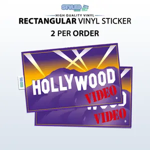 funny Hollywood video rectangle vinyl sticker