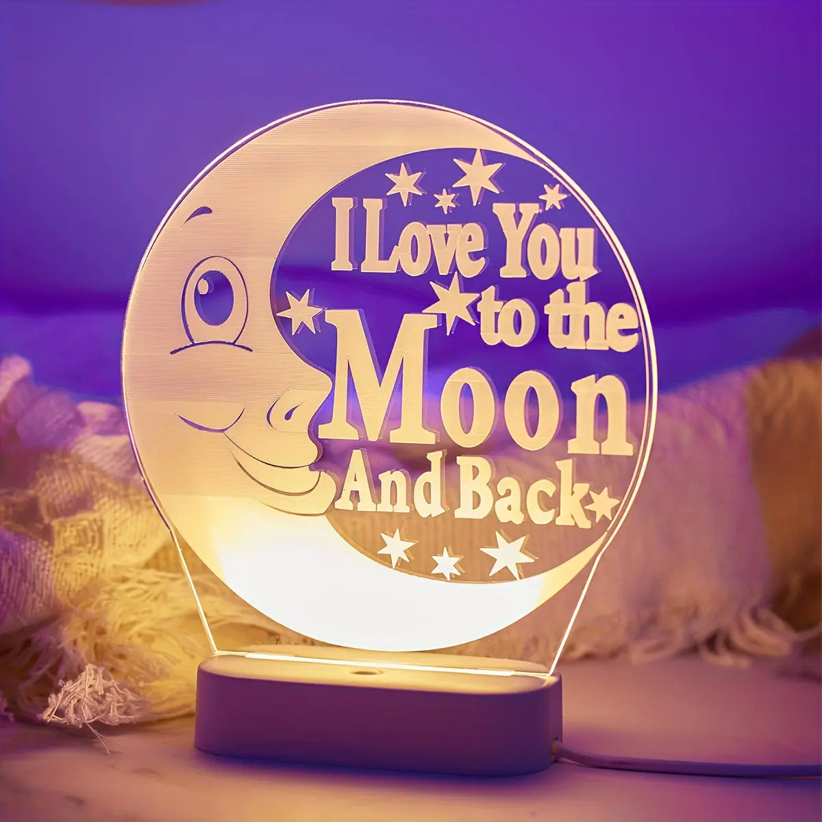 USB Creative 3D Night Light, I Love You Glowing Letter Table Lamp, Valentine's Day Proposal Wedding Decor, Home Bedroom Decoration, Light Up
