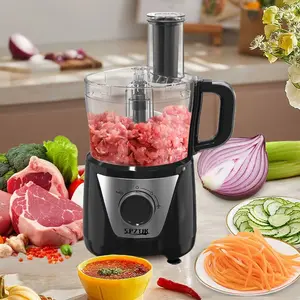 SPZTJK Food Processor, Electric Vegetable Chopper For Speedy Food Prep, 4 Attachments To Shred, Whip, Mince, Chop, Grind, Knead, Shred, And Slice