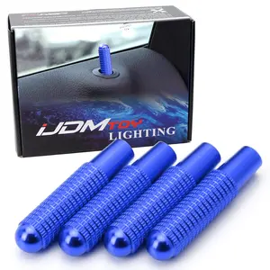 iJDMTOY 4pcs Blue Aluminum Bolt-On Replace Door Lock Knobs For Mercedes CLA GLA Class (W117 C117 X156)