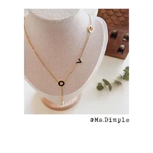 18K Gold Plated STAINLESS STEEL LOVE LETTER NECKL ACE
