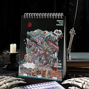 40 Sheets/book Sticker Book Pet Material, Decal Stickers Book, Sticker Album, Horror Theme Journal Stationery, Scrapbook Accessories, Scrapbooking, Scrapbooking Supplies, Water Bottle Multi-Scene Decorative Stickers