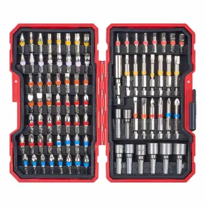 Impact Driver Bit Set with Magnetic Nut Driver, S2 Steel, Phillips, Slotted, Square, Star, Hex, and TORX Bits (with Case), 83 Pieces,Gift for Man&Women