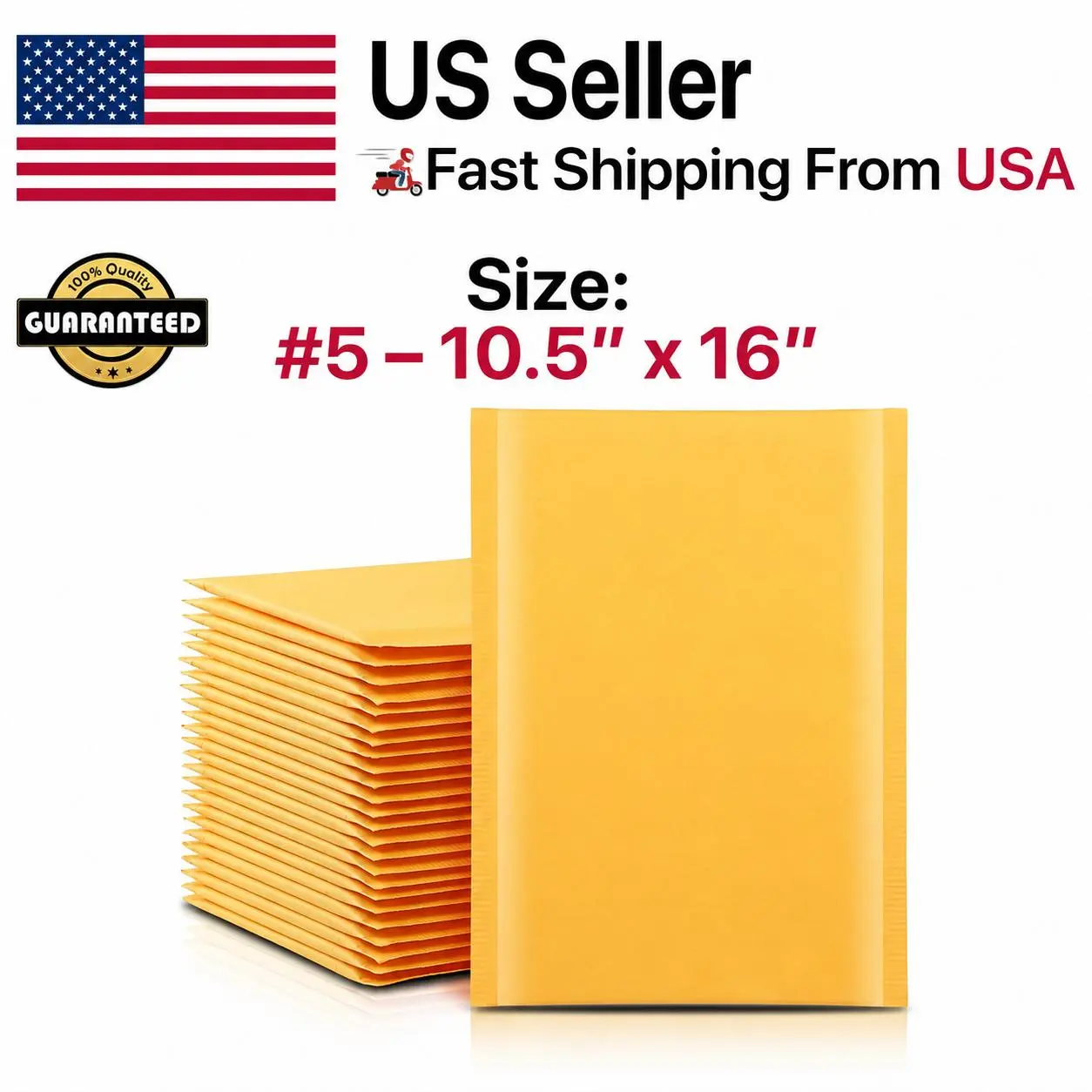 #5 10.5 x 16   Kraft Bubble Mailers Self-Seal Padded Shipping Envelopes