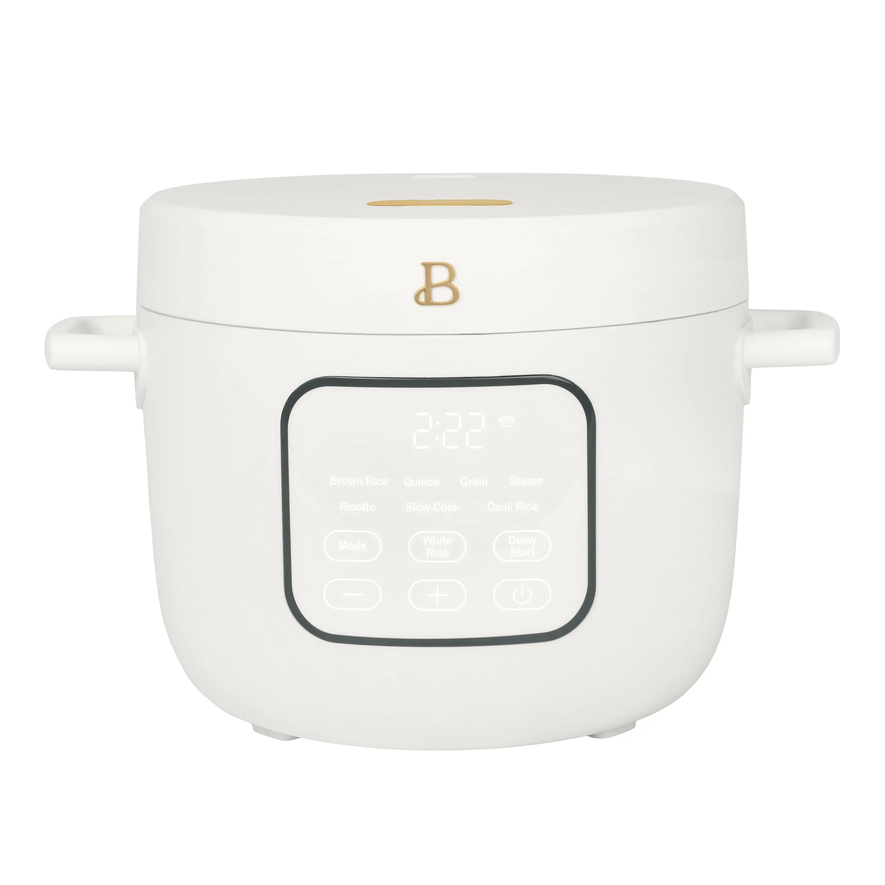 Beautiful 14-Cup Cooked, 6-Cup Uncooked Electric Rice and Grain Cooker, EverGood Ceramic Nonstick Coating, White Icing