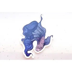 Betta Fish Clear Vinyl Sticker