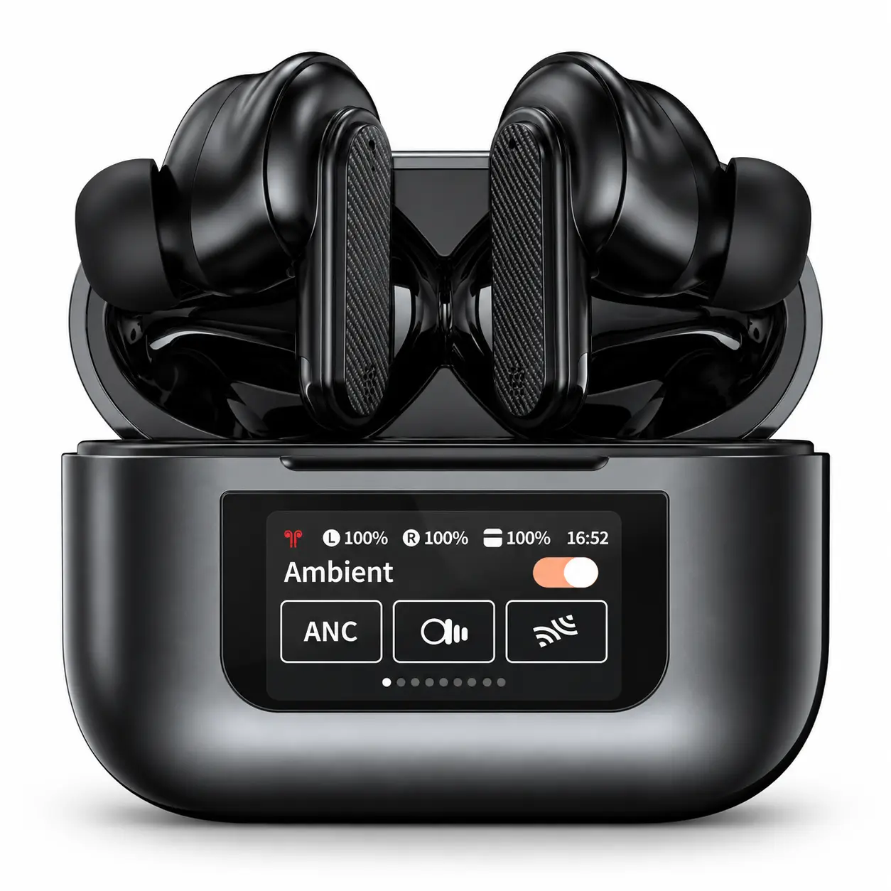 Wintory Wireless Earbuds with Smart Touchscreen Case, ANC Noise Cancelling Bluetooth Earphones, IPX5 Water-Resistant, 4.2g Ultralight for Sports, Travel & Back to School