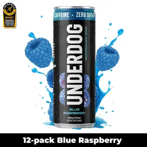 Underdog Energy Drink Blue Raspberry 12-Pack | Clean Energy | Zero Sugar