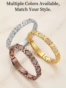 Women's Pure Copper Magnetic Bracelet, Fashionable Bangle, Elegant Bangle, Trendy Stack Bangle, Adjustable Bangle, 3500 Gauss Effective Magnet Design, Ideal for Outdoor Use & Daily Wear, Durable Metal Material