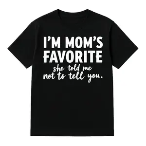 Funny I'm Mom's Favorite T-Shirt Cotton Unisex Tee for Sons & Daughters Summer Golf Gift from Mom Cute Holiday Graphic Shirt