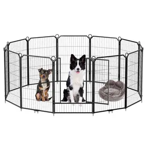[FLASH SALE] Garvee Dog Playpen Outdoor, 40 inch 12 Panels Dog Pen Indoor Heavy Duty Puppy Exercise Pen Metal Pet Fence for RV Camping/Yard/Garden