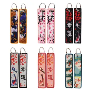 Japanese Themed Embroidered Keychains