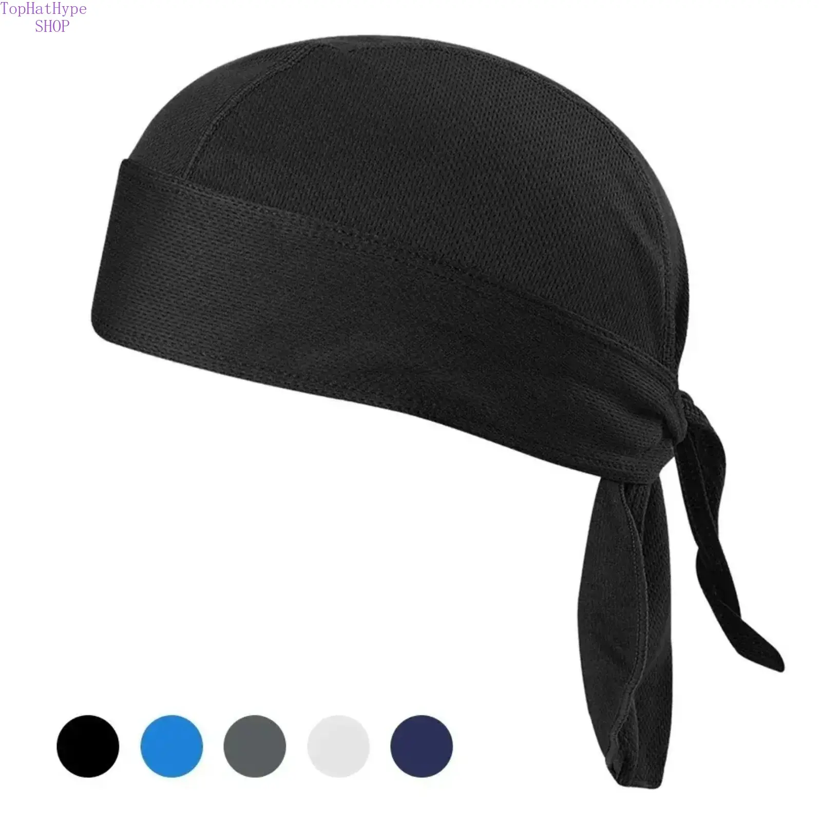 Outdoor Plain Flat Mesh Vented Pirate Hat - Cool Bandana, Head Wrap, Quick-Dry, Breathable, Moisture-Wicking Small Cap for Cycling, Motorcycle Rides, Cool Bandana Hats, Flat Mesh Hats