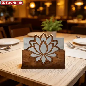 Handmade Lotus Napkin Holder, Wooden Table Dispenser, Wood Grain Decor, Kitchen Counter or Dining Table Decoration, Home Use, Home Accessories, Compatible with Napkins, Paper, Menu Cards