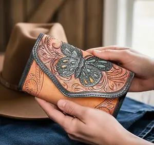 Genuine Leather Tooled Wallets for Women