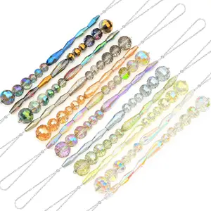 12pcs Crystal Icicle Christmas Tree Ornaments, Glass Beads Hanging Chandelier Pendants for Christmas Party Wedding Winter Decorations (Multicolor)