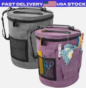Knitting Bag, Large Capacity Crochet Tote Bag Portable Yarn Storage Organizer