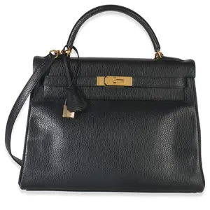 Pre-owned HERMÈS leather Shoulder Bags NYz152540 Hermes Vintage Black Ardennes Kelly 32