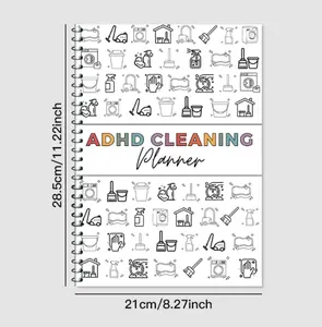 Spiral-Bound Easy-Flip Household Cleaning Planner Notebook - Weekly Task Organizer for Home, Office Use outdoorfun