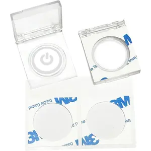 PC Power Button Cover Self-Adhesive - Power Switch Cover Rectangle with Stickers to Prevent Accidental Pressing for Computer, Light Pad, TV, Dishwasher, Wash Machine (2, Φ=0.75")