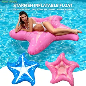 Single-Person Extra-Thick PVC Inflatable Starfish Float - New Cartoon-Style Large Floating Bed, Summer Pool Water Sports Fun