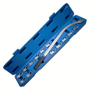 15PCS Universal Auxiliary Idler Belt Tensioner Pulley Removal Tool Kit, Serpentine Belt Tension Pulley Wrench Set, Engine Timing Belt Tensioning Nut Bolt Screw Remover