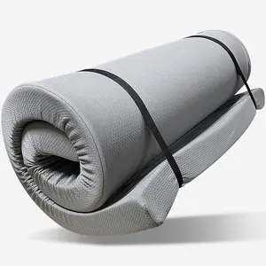 Portable Memory Foam Camping Mattress  Roll-Up Bed with Water-Resistant Cover, CertiPUR-US Certified, Foldable for RV, Guest Room, Dorm, Outdoor Activities, 14 lbs