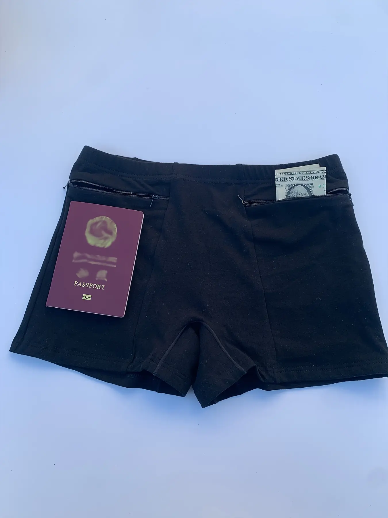 2 Pack Women Safety Shorts with Zipper Pockets, Anti-Chafing Stretchy Breathable Under Dress Travel Security Boyshort Undershorts Boxer Elastic