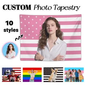 Custom American Flag with Your Photo Personalized Photo Dorm Decor Image Tapestry Custom Pink Flag Girlfriend Flag Funny Birthday Gift