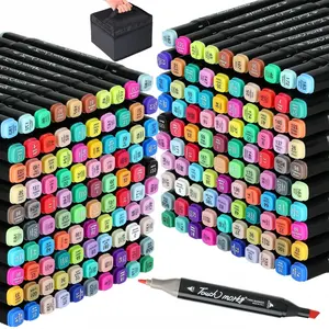 Colored Marker Pen Set, 30/40/60/80/168 Colors Dual Tips Permanent Art Markers, Fine & Chisel Tips Pens, School Supplies Manga Coloring Sketching Markers