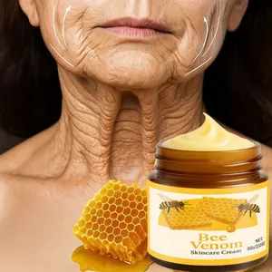 60g Bee Venom Skincare Cream with Honey Collagen & Vitamin C, Anti-Wrinkle Hydrating Smooth Moisturizer for All Skin Types, Lightweight Neck Cream, Perfect Gift