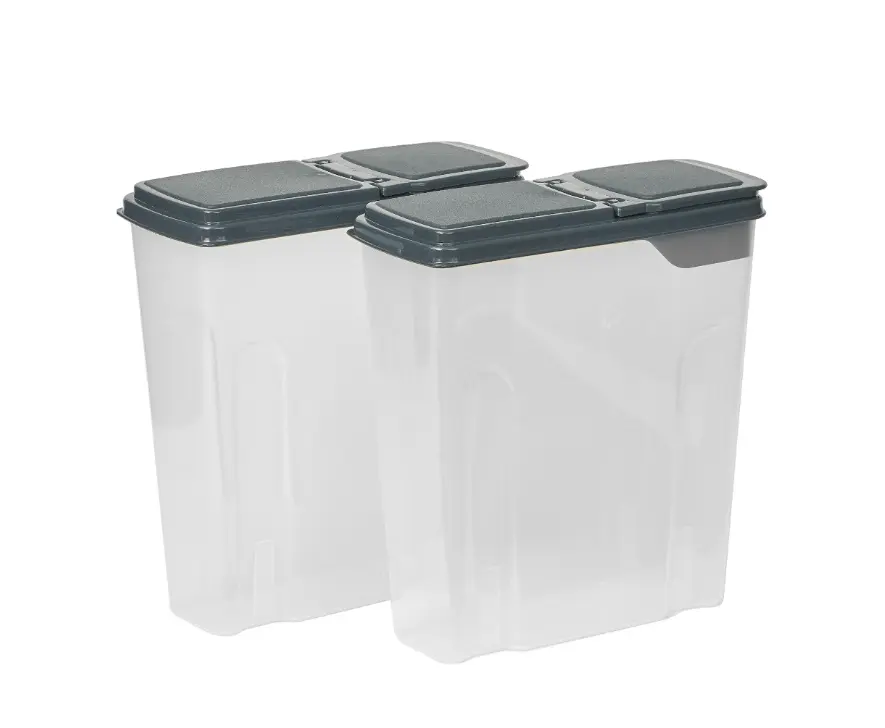 Airtight Cereal Keepers 2-Pack 24 Cup BPA-Free Plastic with Dark Gray Lid Seal for Fresh Storage