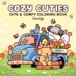 Cozy Cuties: Coloring Book for Adults and Kids (Cozy Spaces Coloring) Paperback – February 4, 2025 by Coco Wyo (Author)