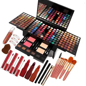 190 Colors Makeup Pallet,Professional Makeup Kit for Women Full Kit,in One Makeup Sets for Women&Beginner,include Eyeshadow,Lipstick,Compact Powder,Eyeliner,Concealer Blend Coverage Complete Daily Gift Long Lasting Foundation Matte makeup  bundle  box