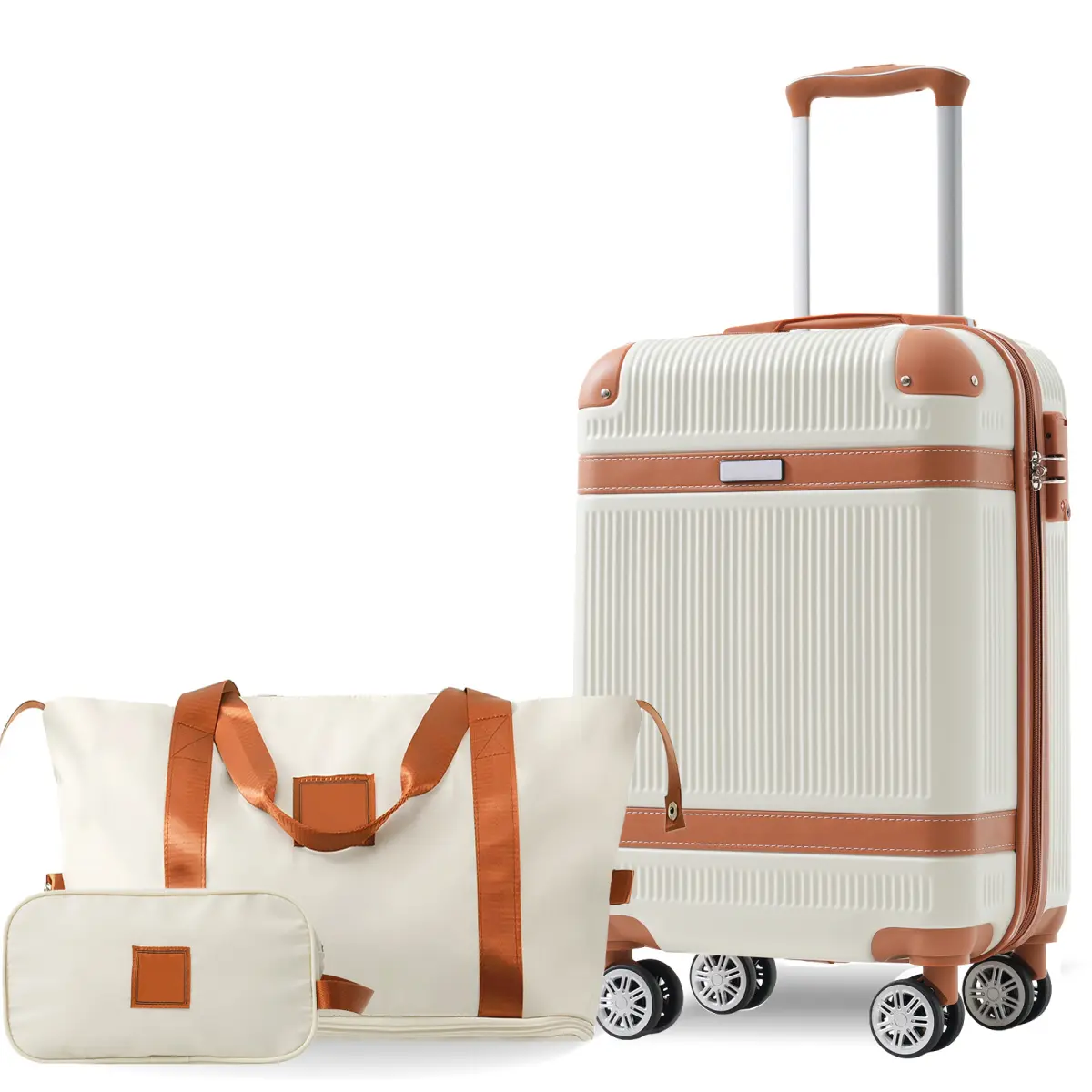 3-Piece Luggage Set with Wheels - 20" ABS Hardshell Suitcase (TSA Lock, 360° Silent Wheels), Expandable Duffel Bag, Lightweight Toiletry Bag for Business Trips, Luggage With Wheels