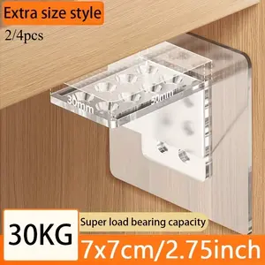 2pcs/4pcs Heavy Duty Shelf Pegs - Punch Free, Self Adhesive, Strong Partition Holders for Kitchen Cabinets, Book Shelves & Closet Brackets! Sturdy Bracket, Super Load Bearing Capacity, Extra Size Style, Wall Mounted Bracket