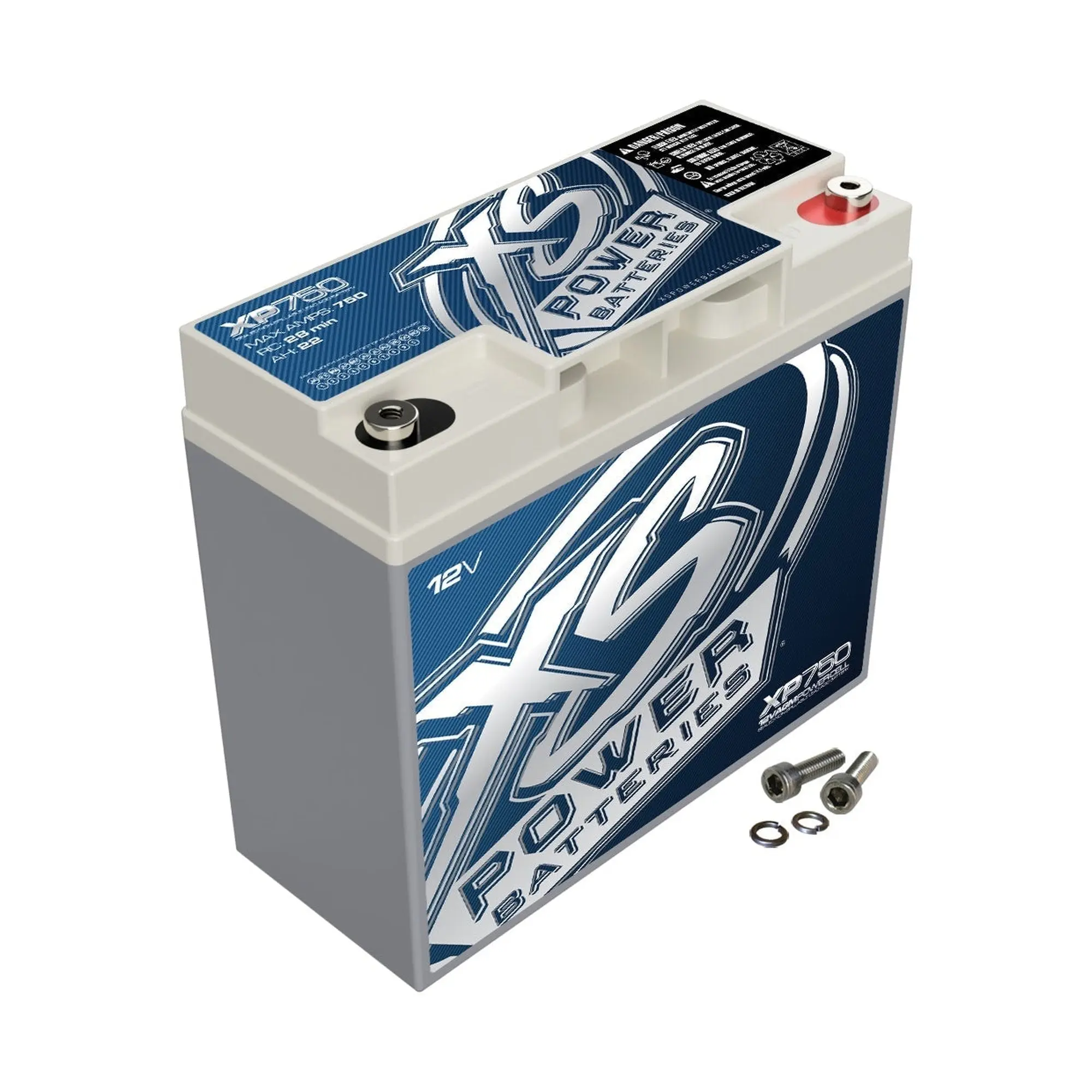 XS Power XP750 12V AGM Car Audio Battery, 12v Voltage Automotive Car Battery Repair Tool Compatible Accessory, Dc 12V