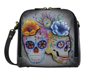 Anushcka Painted Leather Zip Around Travel Organizer