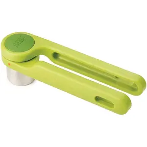 Joseph Joseph Helix Garlic Press Mincer Ergonomic Twist-Action Hand Juicer Stainless Steel, Green