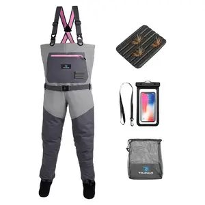Trudave Women's Chest Waders with Boots Neoprene Lightweight Waterproof Fishing Waders for Outdoor Clothing & Athletic Activewear