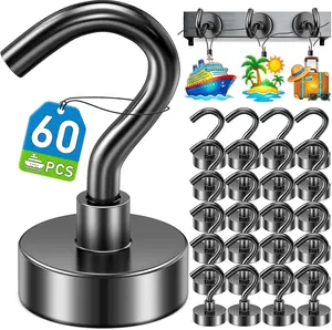 Magnetic Hooks, 30lbs+ Magnet Hook 2026 Cruise Cabin Ship Essentials N52 Heavy Duty Strong Magnets Refrigerator Fridge Hanging for Classroom Beach Vacation Kitchen Grills Home 6 Pack