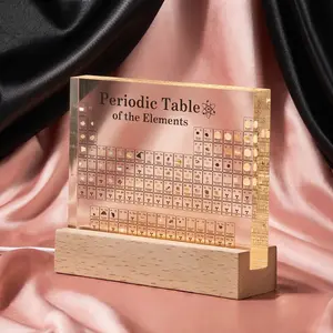 Modern Acrylic Mendeleev Periodic Table Figurine, Safe Science Ornament, Home Decor Statue for Room Decoration & Desk Accessories