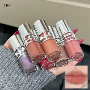 Flowing mirror lip gloss, waterproof and long-lasting luster, non stick to the cup, silky texture, natural makeup effect, Lipstick