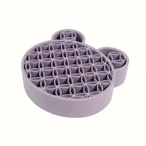 1pc Desktop Organizer Silicone Makeup Brush Holder Organizer Cosmetic Storage Box Divided Compartments Multipurpose Make Up Brush Stand Painting Pen Holder